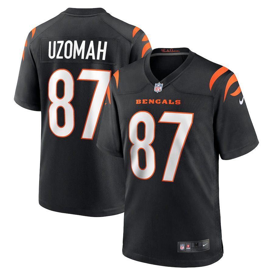 Men Cincinnati Bengals 87 C.J. Uzomah Nike Black Game NFL Jersey